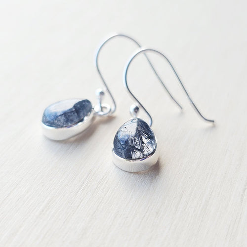 Tourmaline In Quartz Earrings | Shadow Light