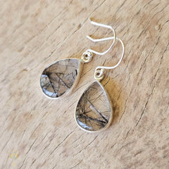 Tourmaline In Quartz Earrings | Warrior Allies – Divine Crystal Heart