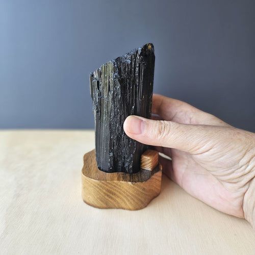 Tourmaline Specimen With Custom Stand | Anchored Light