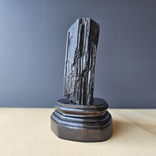 Tourmaline Specimen With Custom Stand | Pillar Of Protection