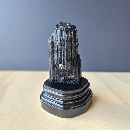 Tourmaline Specimen With Custom Stand | The Grounding Monolith