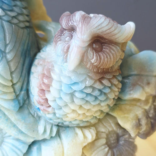 Trolleite Mother & Young Owl Carving | Under My Wing