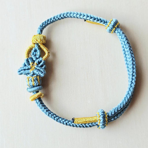 Turquoise & Gold Adjustable Handmade Bracelet | Golden Buddha