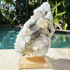 Dodecahedral Calcite on Quartz Specimen | Fujian Province