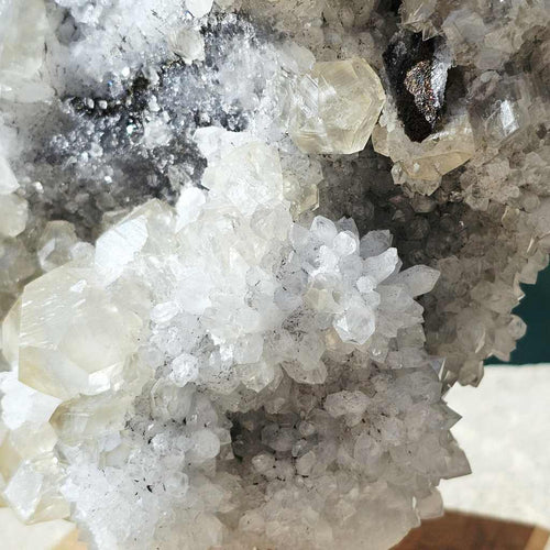 Dodecahedral Calcite on Quartz Specimen | Fujian Province