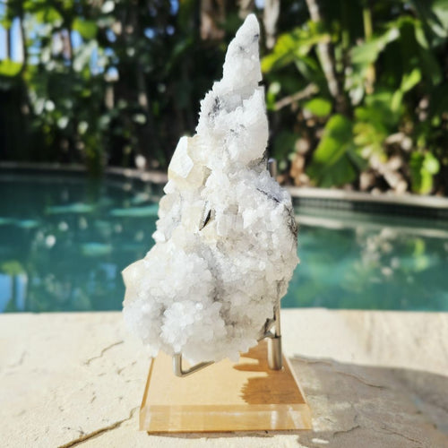 Dodecahedral Calcite on Quartz Specimen | Fujian Province