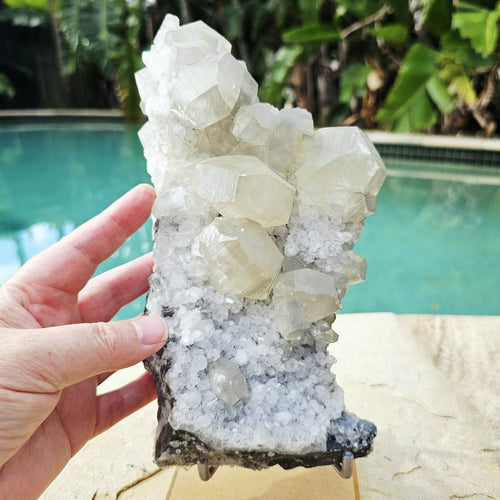 Dodecahedral Yellow Calcite On Quartz Specimen | Fujian Province