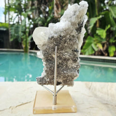 Dodecahedral Yellow Calcite On Quartz Specimen | Fujian Province