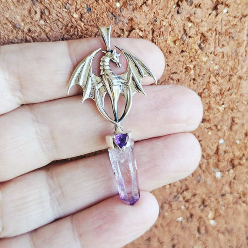 Vera Cruz Amethyst Dragon Pendant | Amethyst Guardian Of Fire