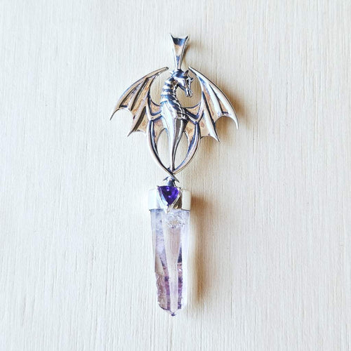 Vera Cruz Amethyst Dragon Pendant | Spiritual Compass