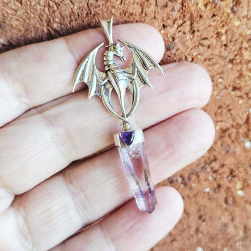 Vera Cruz Amethyst Dragon Pendant | Spiritual Compass