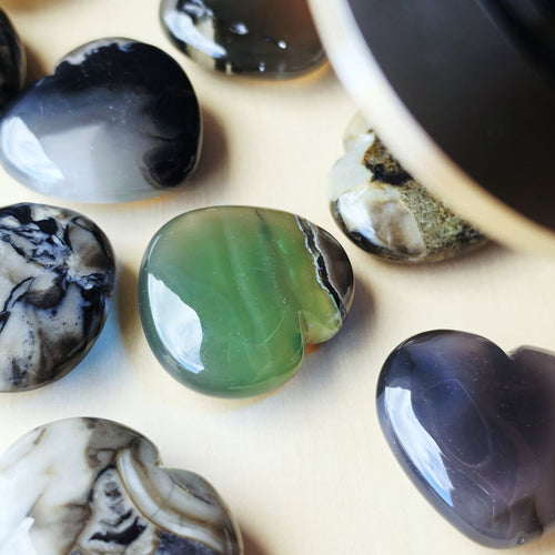 Volcanic Agate Hearts | Hidden Glow