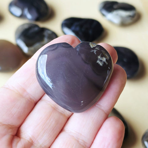 Volcanic Agate Hearts | Hidden Glow
