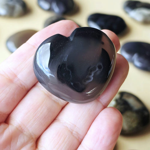 Volcanic Agate Hearts | Hidden Glow