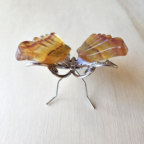 Yellow Fluorite Butterfly | Carving