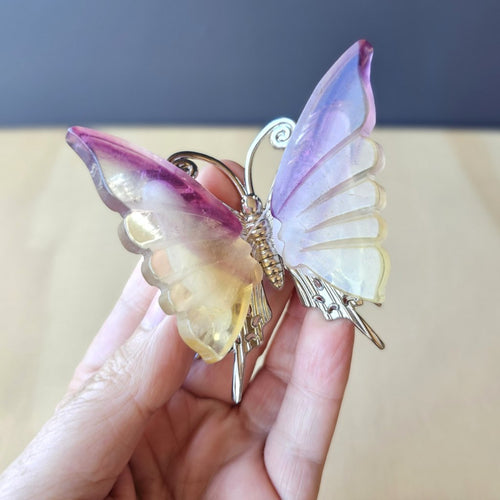 Yellow Fluorite Butterfly | Carving