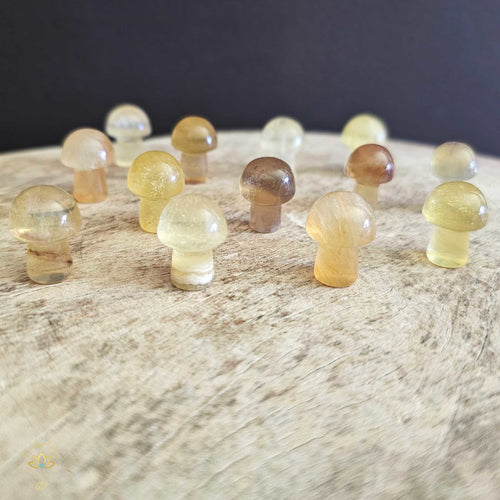 Yellow Fluorite Mini Mushrooms