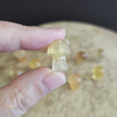 Yellow Fluorite Mini Mushrooms