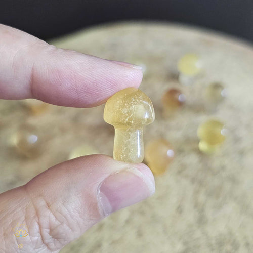 Yellow Fluorite Mini Mushrooms