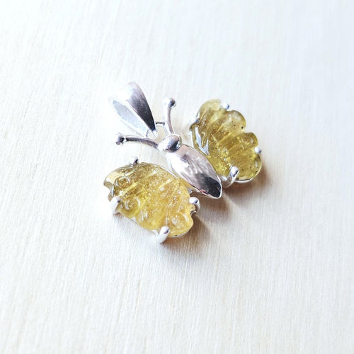 Yellow Tourmaline Butterfly Pendant | Wings Of Balance