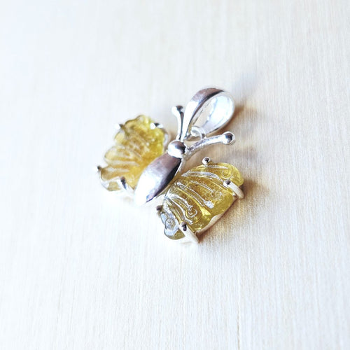 Yellow Tourmaline Butterfly Pendant | Wings Of Balance
