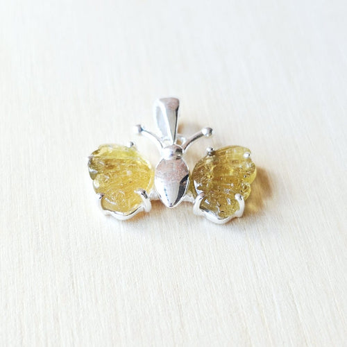 Yellow Tourmaline Butterfly Pendant | Wings Of Balance