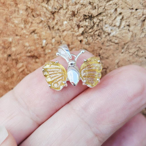Yellow Tourmaline Butterfly Pendant | Wings Of Balance