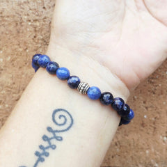 Crystal bracelet promoting clear communication and inner balance.