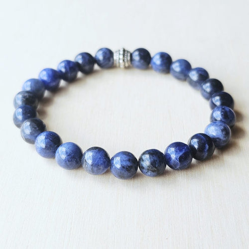 Sodalite bracelet handmade in Australia for mental harmony and focus