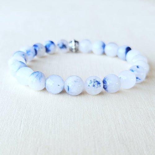 Dumortierite blue needle crystal bracelet handmade in Australia with natural stones.