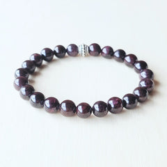 Garnet crystal bracelet handmade in Australia for grounding and strength.