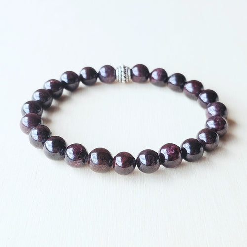 Garnet crystal bracelet handmade in Australia for grounding and strength.