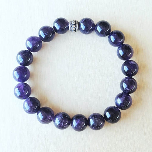 amethyst smoky quartz bracelet for healing-protection-and-focus