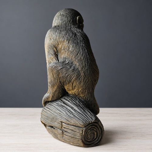 Gold Sheen Obsidian Monkey & Peach Carving