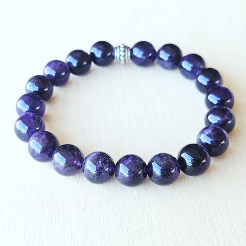 australian handmade amethyst smoky quartz energy balance bracelet