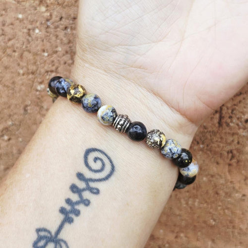 Ocean Jasper crystal bracelet connecting with Earth’s ancient wisdom.