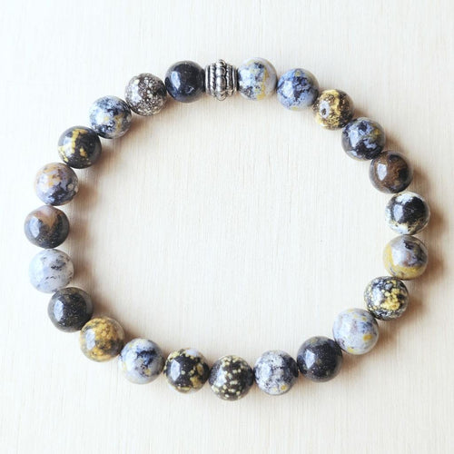Ocean Jasper gemstone bracelet for men and women with soothing energy.
