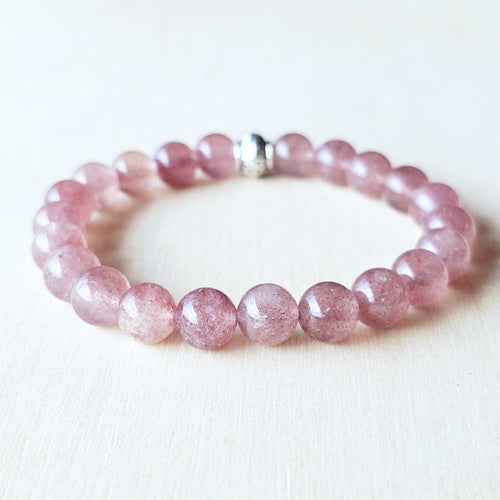 Strawberry Quartz bracelet handmade in Australia for emotional balance.
