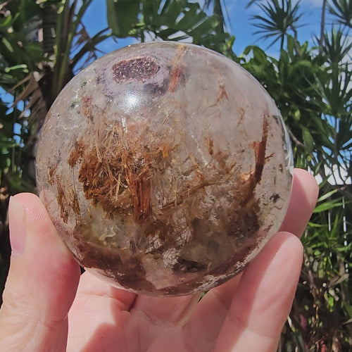 Goethite Included Quartz | Sphere 511gms