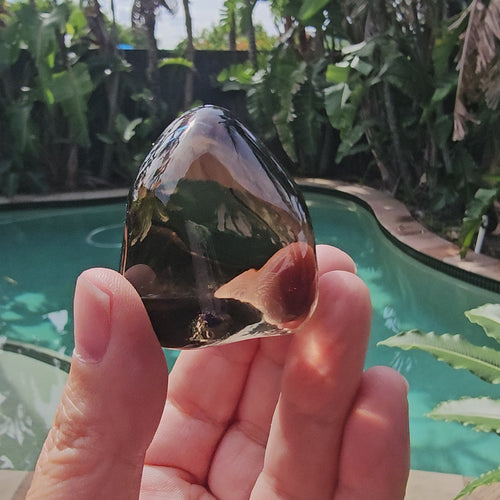 Smoky Quartz Palm Stone - AAA Grade | 100gm