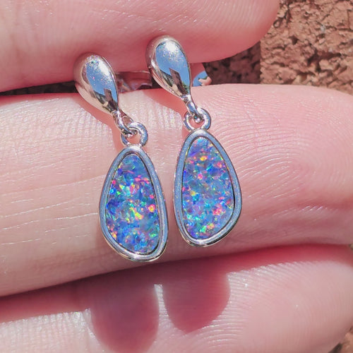 Boulder Opal Doublet Studs | Rainbow Range