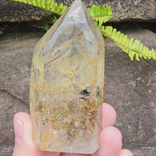 Inclusion Quartz Faceted Freeform | The Hematite Veil 161gms