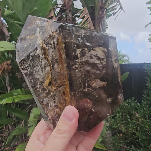 Smoky & Inclusion Quartz Faceted Freeform| Cathedral Of Smoke