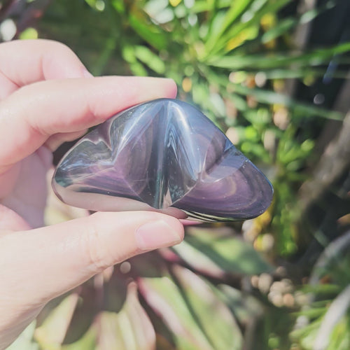 Rainbow Obsidian Twin Heart | Twilight Embrace