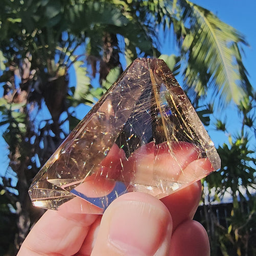 Golden Rutilated Faceted Quartz| 80gms