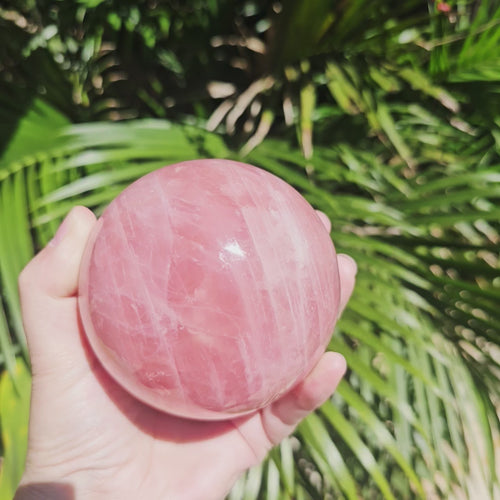 Star Rose Quartz Sphere | Aurora Heart Sphere