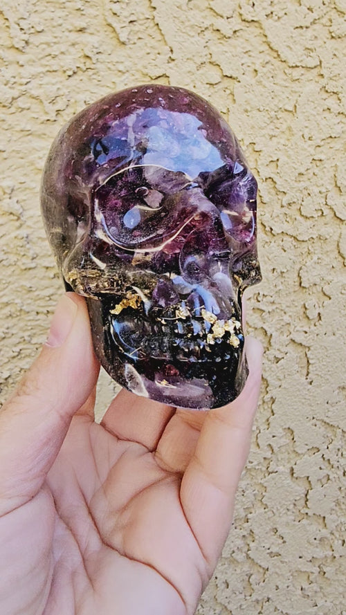 Multi Crystal Orgonite Skull | Guardian of Energy