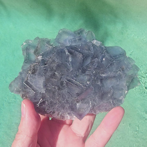 Green Blue Etched Cubic Fluorite | Specimen 435gms