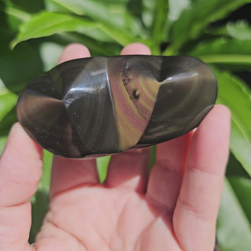 Rainbow Obsidian Twin Heart | Cosmic Pairing
