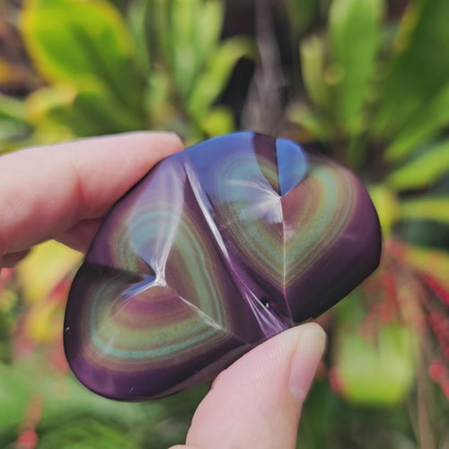 Rainbow Obsidian Twin Heart | Twin Flame
